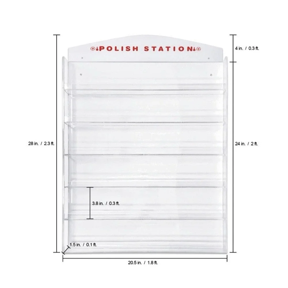 NIB Fuji Polish Station 6-Tier Wall Nail Polish Display Rack 28x20.5